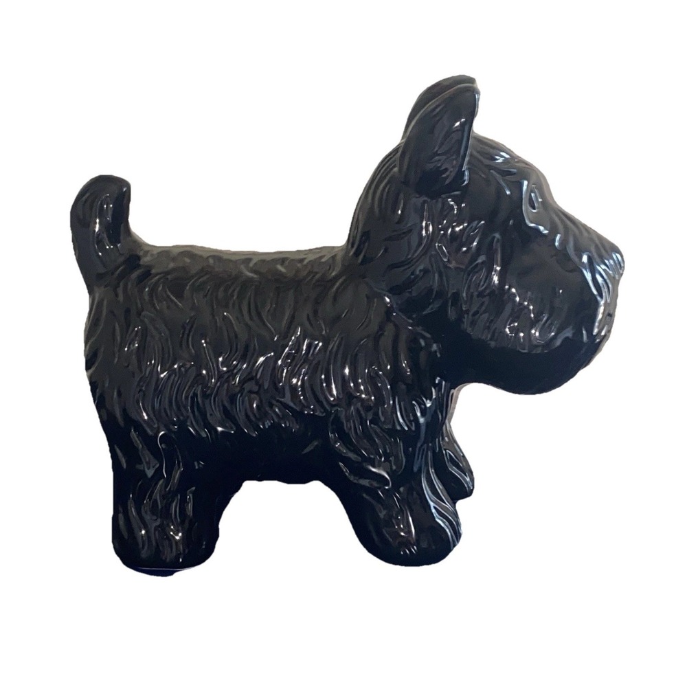 Vintage Scottish Terrier Dog Figurine Large 9" Long by 7" Tall Enesco #2‎